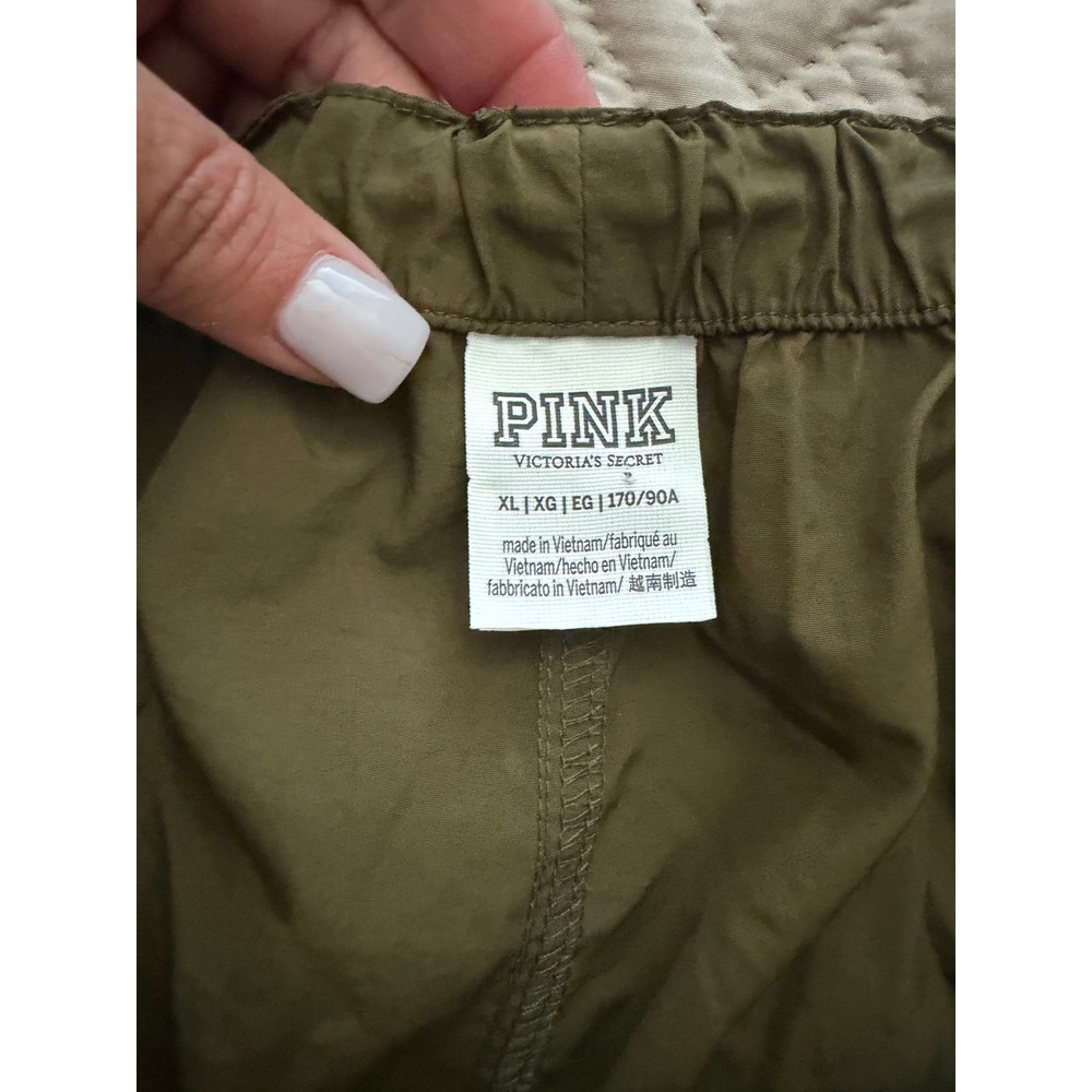 PINK Victoria's Secret Utility Parachute Cargo Baggy Green Athleisure Pants XL. - Picture 4 of 6